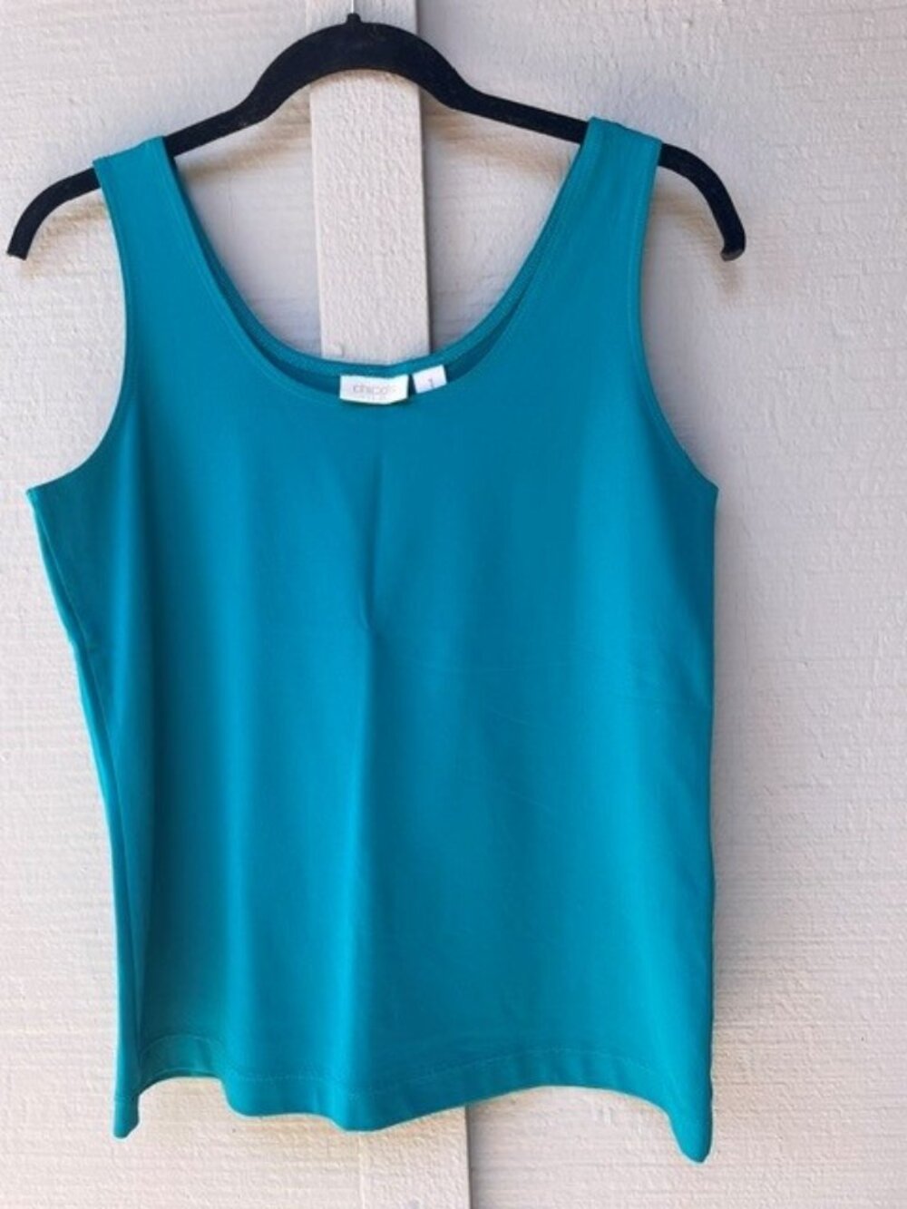 CHICO'S Scoop Neck Stretch Sleeveless Tank Top - Teal